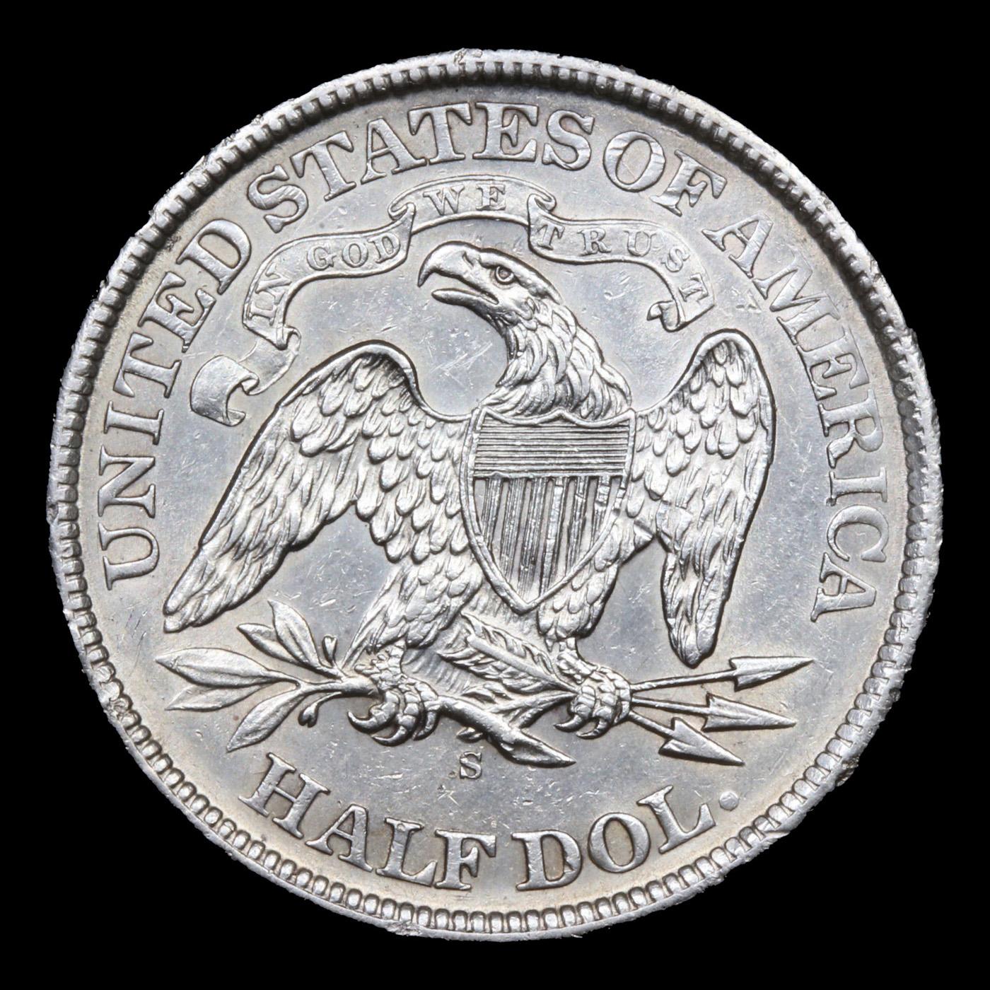 ***Auction Highlight*** 1868-s Seated Half Dollar 50c Graded ms63+ By SEGS (fc)