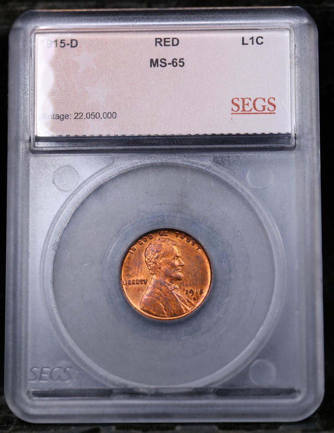 ***Auction Highlight*** 1915-d Lincoln Cent 1c Graded ms65 rd BY SEGS (fc)