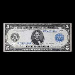 1914 $5 Blue Seal Federal Reserve Note Grades Choice AU/BU Slider