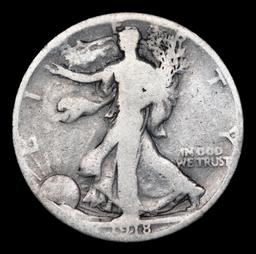 1918-s Walking Liberty Half Dollar 50c Grades vg+