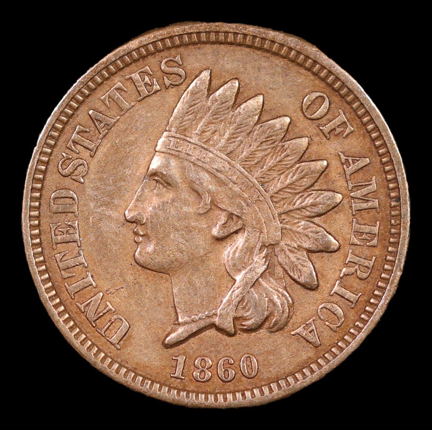 1860 Indian Cent 1c Grades Select AU