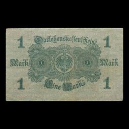1914 Second Issue Germany (Empire) 1 Mark Banknote P# 51 Grades xf