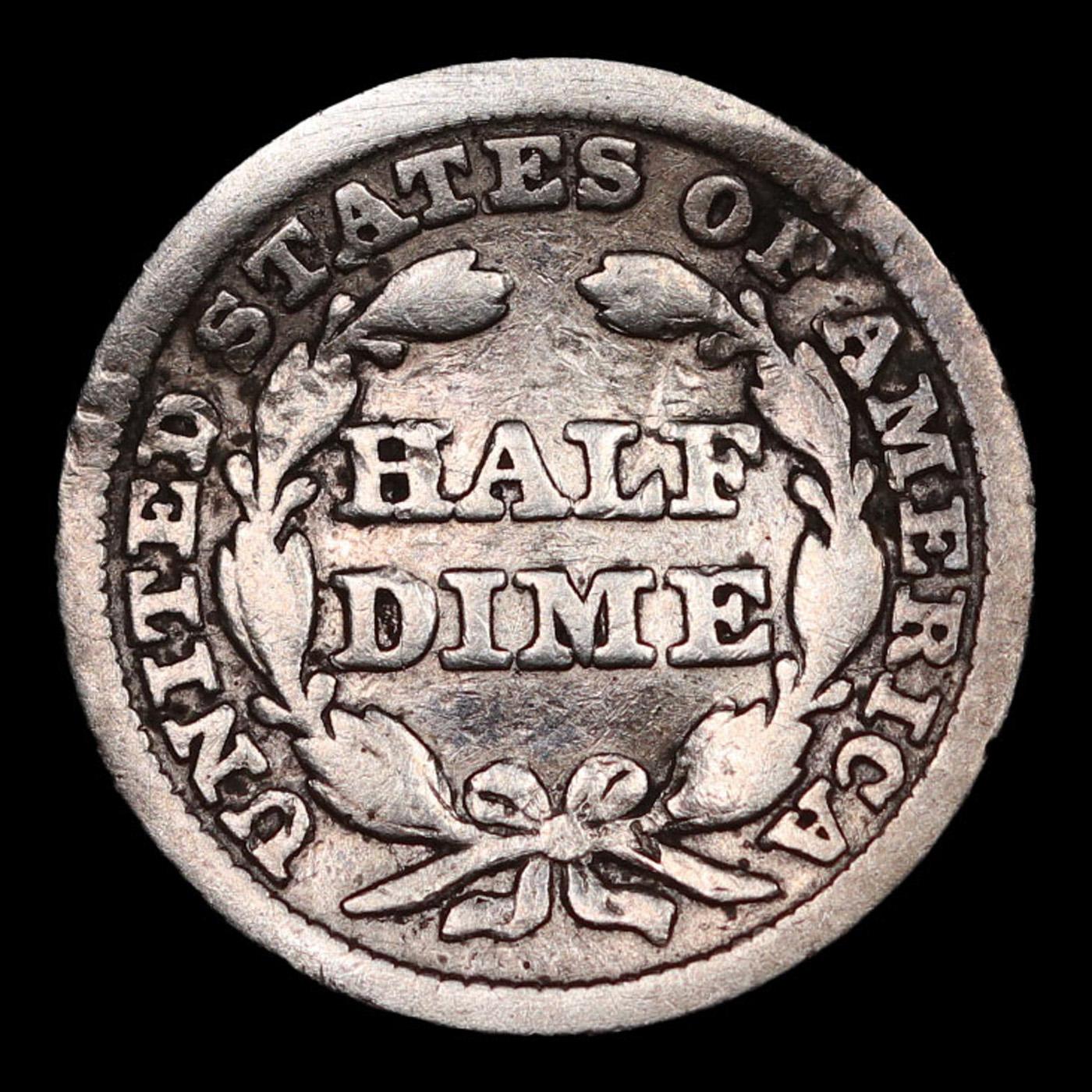 1849-p Seated Liberty Half Dime 1/2 10c Grades f details