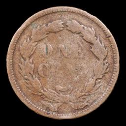 1859 Indian Cent 1c Grades vg details
