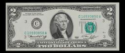 1976 $2 Green Seal Federal Reseve Note Grades Gem CU