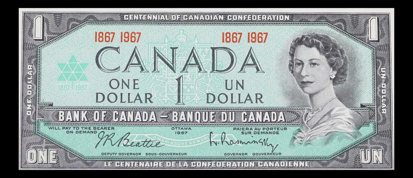 1960-1967 Canada 1 Dollar Note P# 84A Grades Gem+ CU