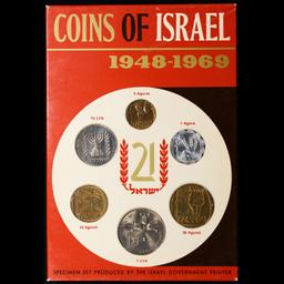 1969 Jerusalem Specimen Set 6 Coins Inside!!