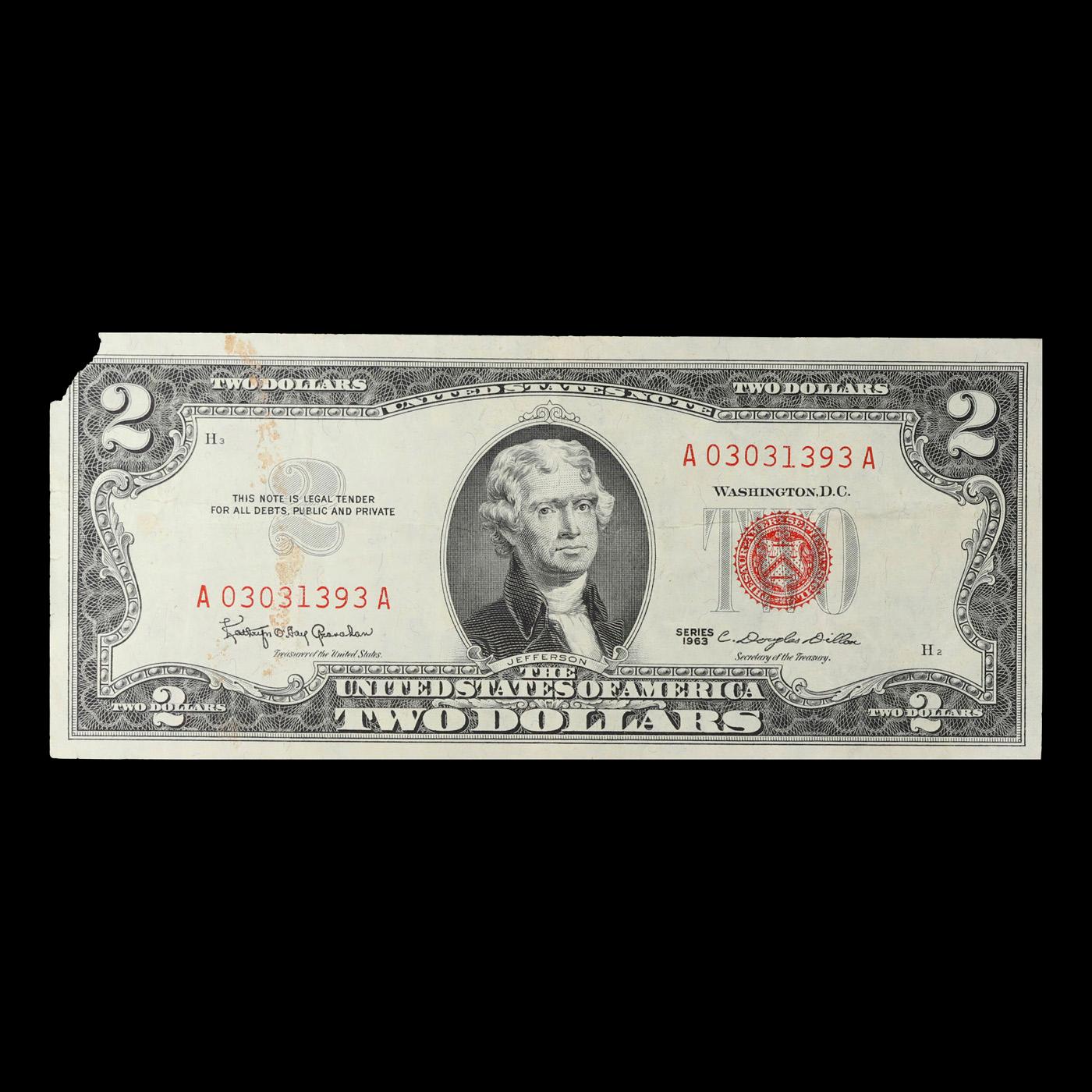 1963 $2 Red seal United States Note Grades AU Details