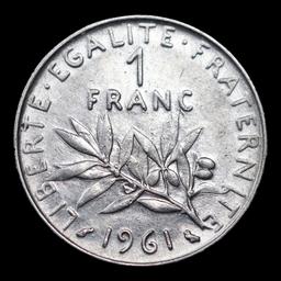 1961 France 1 Franc KM-925 Grades Select Unc
