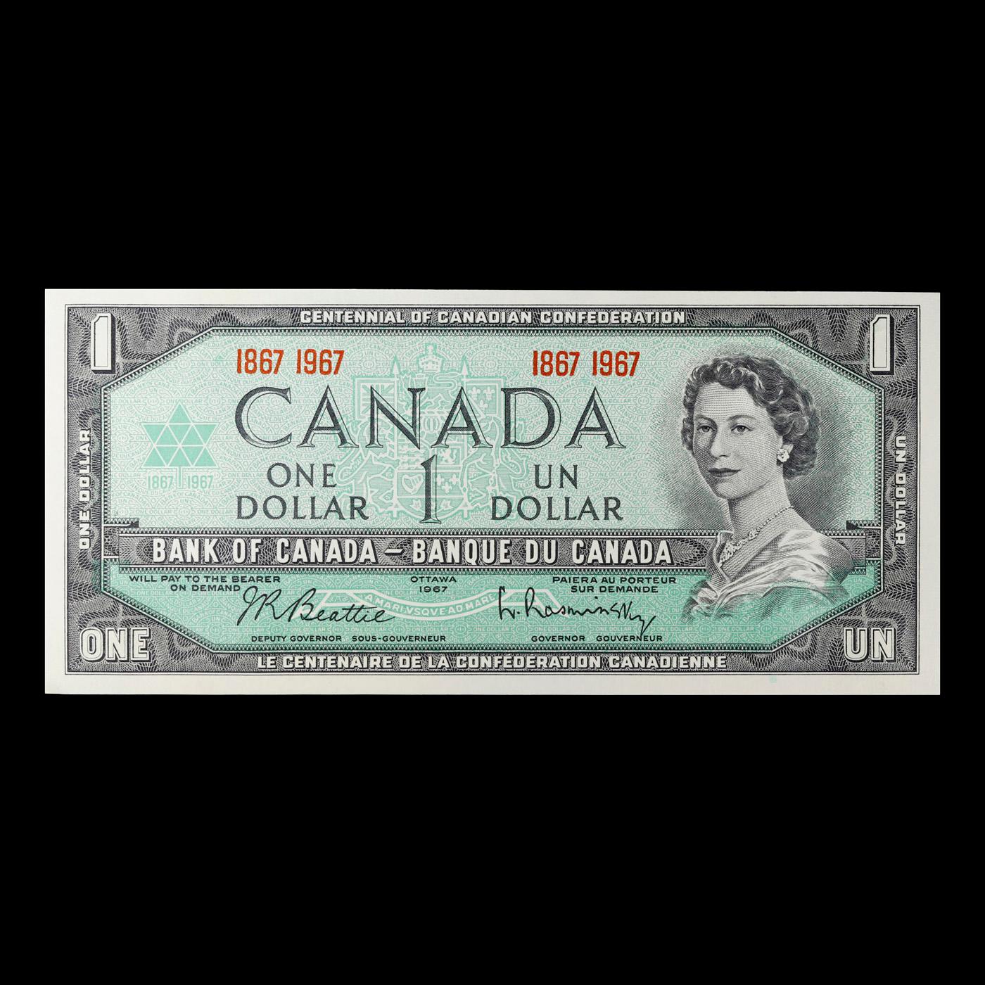 1960-1967 Canada 1 Dollar Note P# 84A Grades Gem+ CU