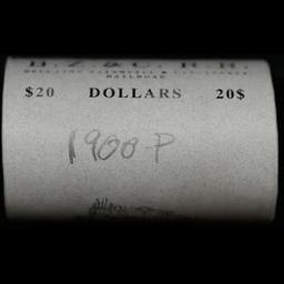 ***Auction Highlight*** Full solid date 1900-P Au/Bu Slider Morgan silver dollar roll, 20 coins (fc)