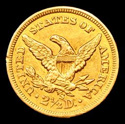 ***Auction Highlight*** 1863-s Gold Liberty Quarter Eagle $2 1/2 Graded ms62+ By SEGS (fc)