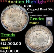 ***Auction Highlight*** 1830 Capped Bust Half Dollar 50c Graded ms64+ By SEGS (fc)