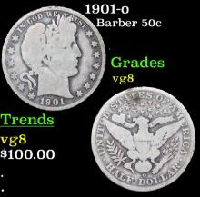 1901-o Barber Half Dollars 50c Grades vg, very good