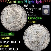 ***Auction Highlight*** 1884-s Morgan Dollar $1 Graded au58+ By SEGS (fc)