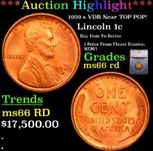***Auction Highlight*** 1909-s VDB Lincoln Cent Near TOP POP! 1c Graded ms66 rd By SEGS (fc)