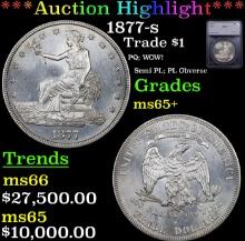 ***Auction Highlight*** 1877-s Trade Dollar $1 Graded ms65+ By SEGS (fc)