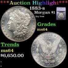 $ ***Auction Highlight*** 1883-s Morgan Dollar 1 Graded ms64 By SEGS (fc)