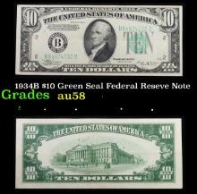 1934B $10 Green Seal Federal Reseve Note Grades Choice AU/BU Slider