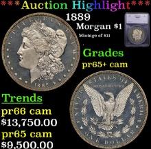 $ Proof ***Auction Highlight*** 1889 Morgan Dollar $1 Graded pr65+ cam By SEGS  (fc)