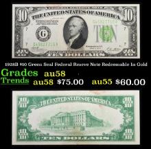 1928B $10 Green Seal Federal Reseve Note Redeemable In Gold Grades Choice AU/BU Slider