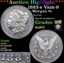 ***Auction Highlight*** 1883-s Morgan Dollar Vam-9 $1 Graded Select Unc BY USCG (fc)