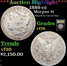***Auction Highlight*** 1889-cc Morgan Dollar $1 Graded vf, very fine BY USCG (fc)