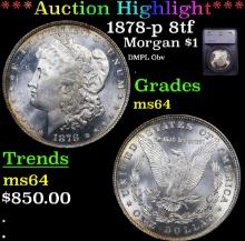 ***Auction Highlight*** 1878-p 8tf Morgan Dollar $1 Graded ms64 By SEGS (fc)