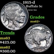 $ 1915-d Buffalo Nickel 5c Grades Select Unc