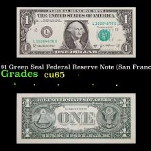 2003A $1 Green Seal Federal Reserve Note (San Francisco, CA) Grades Gem CU