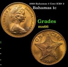 1969 Bahamas 1 Cent KM# 2 Grades GEM+ Unc