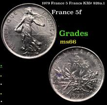 1979 France 5 Francs KM# 926a.1 Grades GEM+ Unc