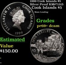 Proof 1999 Cook Islands $5 Silver Proof KM#?1315 Grades GEM++ Proof Deep Cameo