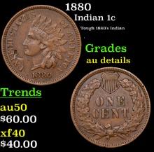 1880 Indian Cent 1c Grades AU Details