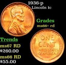 1936-p Lincoln Cent 1c Grades GEM++ RD