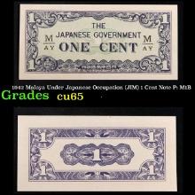 1942 Malaya Under Japanese Occupation (JIM) 1 Cent Note P: M1B Grades Gem CU