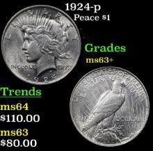 1924-p Peace Dollar $1 Grades Select+ Unc