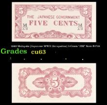 1942 Malaysia (Japanese WWII Occupation) 5 Cents "JIM" Note P#?10 Grades vf+