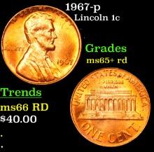 1967-p Lincoln Cent 1c Grades Gem+ Unc RD