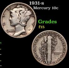 1931-s Mercury Dime 10c Grades f+