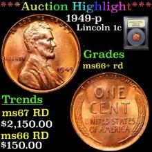 ***Auction Highlight*** 1949-p Lincoln Cent 1c Graded GEM++ RD BY USCG (fc)