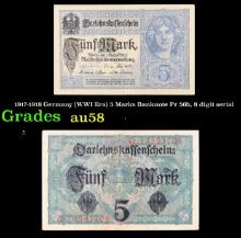 1917-1918 Germany (WWI Era) 5 Marks Banknote P# 56b, 8 digit serial Grades Choice AU/BU Slider