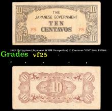 1942 Philippines (Japanese WWII Occupation) 10 Centavos "JIM" Note P#?104 Grades vf+