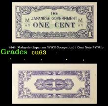 1942  Malaysia (Japanese WWII Occupation) 1 Cent Note P#?M1b Grades Select CU