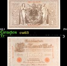 1910 Germany (Empire) 1000 Marks Banknote P# 44b Grades Select CU