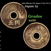 1950 (Showa 25) Japan 5 Yen Y# 72 Grades Select AU