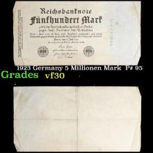 1923 Germany 5 Millionen Mark  P# 95 Grades vf++