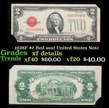 1928F $2 Red seal United States Note Grades xf details