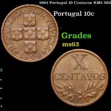 1964 Portugal 10 Centavos KM# 583 Grades Select Unc
