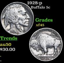 1928-p Buffalo Nickel 5c Grades xf+